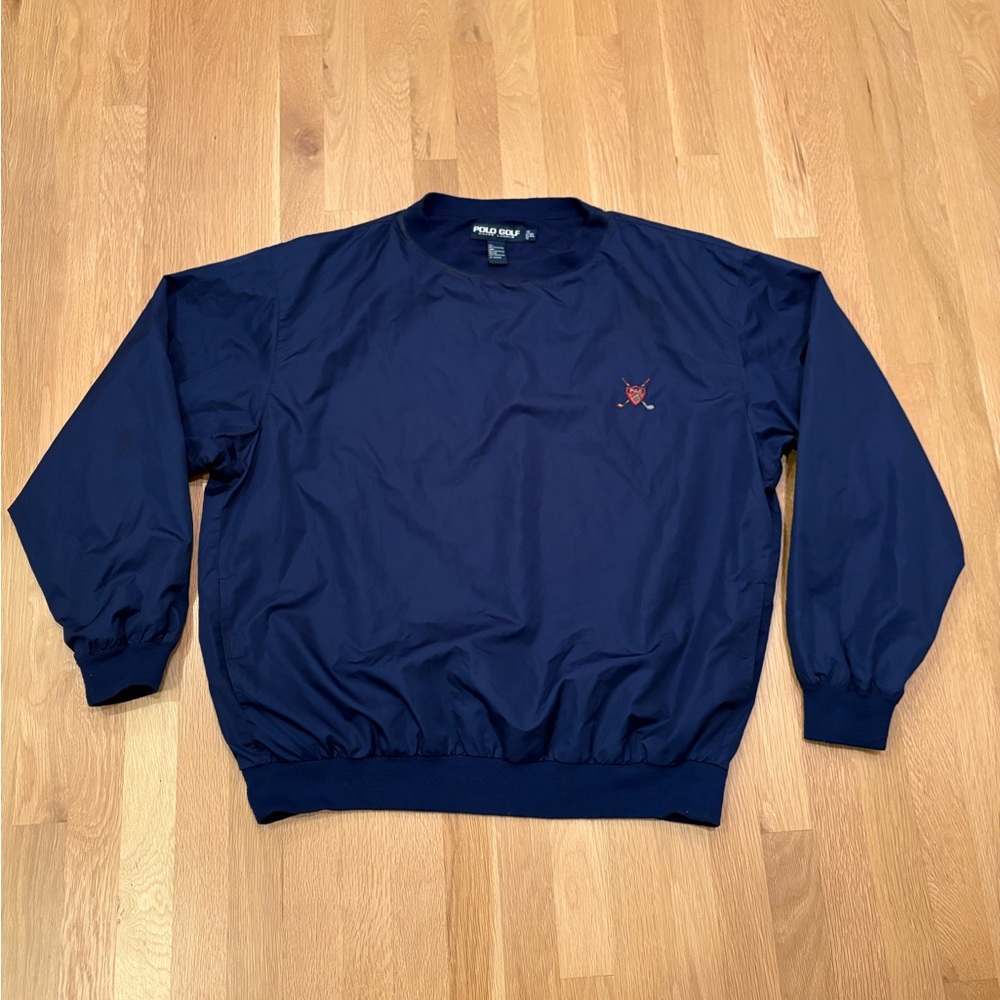 Polo Golf by Ralph Lauren Men's Navy Blue Crewneck Pullover Jacket Windbreaker